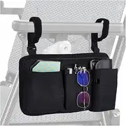 Wheelchair Side Bag Armrest Storage Pouch with Cup Holder 14x8 Inch Foldable Walker Storage Bag Large Walker Bag Free Your Hands Armrest Accessories for Wheelchair Rollators Walkers
