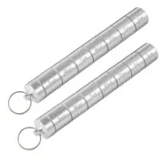 2Pcs Weekly Travel Outdoor Pill Container Metal Pill Box with Keyring