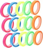 SECFOU Highlighter Tape for Books 15 Rolls Removable Fluorescent Adhesive Tape Book Markers Sticky Tabs