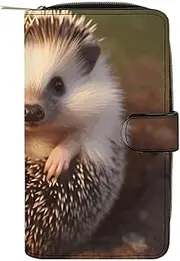 [LQWOK] Wallet, Hedgehog Printed Wallet,travel Wallet,durable Wallet,portable Wallet,universal Wallet,leather Wallet, Hedgehog, 19.7x11x3.5cm, Modern