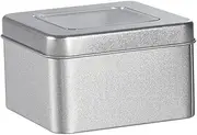 MAGICLULU Matte Silver Square Empty Tin Lids Tin Snack Box Containers for Candy Tea Biscuits