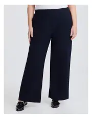 [Taking Shape] Rib Knit Wide Leg Pant in Dark Indigo