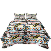 Aztec Pattern and Butterflies Coverlet