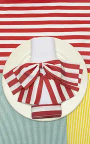 [Gohar World] Set-of-Two Striped Cotton-Linen Napkin Bows