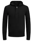 Jack & Jones Men's Hooded Knit Cardigan JCOEL Black Hooded Cardigan Men's