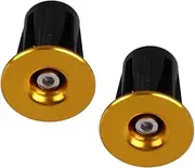 1Pair Aluminum Alloy Bike Handle Plug End Caps for Handlebar Durable Bike Accessories for Mountain Road Folding Bicycles Easy Installation Golden Finish