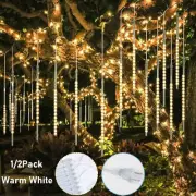 8 Tubes LED Meteor Shower Rain Lights Falling String Light Drop Icicle Christmas