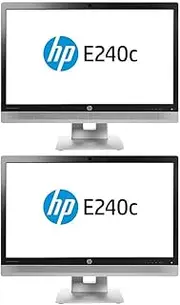 2 Units HP E240C Monitors with HDMI and Stand (Renewed)