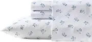 Wrangler - Sheet Set, Breathable & Wrinkle Resistant Bedding, Includes Matching Sham & Pillowcases, Floral Home Decor (Sketchy Ditsy Blue, Queen)