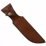 Brown Leather Straight Fixed Blade Knife Sheath Fits 6" Blade