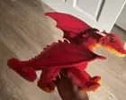 Red Great Dragon Hansa Realistic Soft Animal Plush Toy 30cm L RARE
