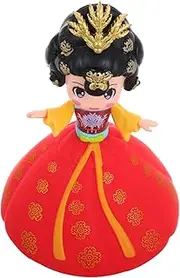 Traditional Chinese Silk Princess Tumbler Doll Music Resin Craft Style Toy for Tummy Time