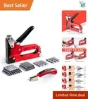 Alloy Steel Heavy Duty Staple Gun Set with 6000 Staples - Jam-Resistant Design
