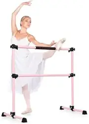 BarreSingle Dance Bar, Gym Height Adjustable Barre Rod, Freestanding Studio Ballet Barre Stick Fitness Dance Pole for Stretch, Yoga & Workout
