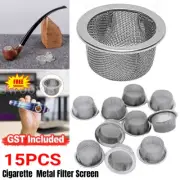 15PCS Cigarette Tobacco Smoking Pipe Metal Filter Screen Steel Mesh Concave Bowl