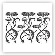 Vintage Flowers Stencil - Choose a Size - Laser-Cut Reusable Plastic