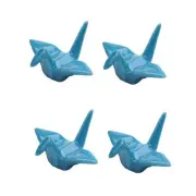 JapanBargain Set of 4 Blue Porcelain Chopstick Rest Origami Crane Shape 4815