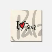 I Love Palau Slogan 4'' X 4'' Square Wooden Coaster