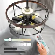 21" Caged Ceiling Fan with Lights and Remote Control (4x E26 LED Bulb Required)