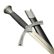 Medieval Celtic Knight Dagger Sword Black Medium Antique Silver New