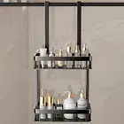 Black over the Door Shower Caddy, Hanging Shower Organizer over the Door, No Dri