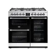 Belling 90cm Cookcentre Dual Fuel Range Cooker Electric Oven Stainless Steel