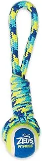 ZEUS K9 Fitness Dog Toys by ZEUS Tennis Ball Rope Tug for Small Dogs, Tough Rope Construction Works for Playing Fetch or Tug (Color May Vary)