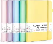 5 Pack Notebooks Journals Bulk, Hardcover Classic Ruled Lined Journals with Pen