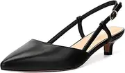 [ROSERWISH] Women's Slingback Heels Comfortable Pointed Toe Low Kitten Heel Pumps Dress Shoes for Party Work