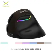 在飛比找PChome24h購物優惠-DeLUX M618mini 雙模垂直靜音無線光學滑鼠 (可