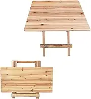 GupHoom Wooden Dinner Folding Table for Small Space Eating Dinner Foldable Side Desk and Frame Outdoor Camping 57 x 57 x 53cm
