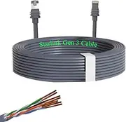 Standard Actuated Starlink Replacement Cable 15ft for Starlink Gen 3, Supports 1200Mbps, Waterproof