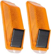 HEALEEP 2pcs Solar Warning Lamp Caution Light for Garden and Bright Solar Caution Lamps Easy Install for Outdoor Use Weatherproof Design