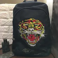 在飛比找旋轉拍賣優惠-Ed hardy 經典虎頭刺繡後背包（正品）