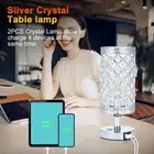 2Pcs Crystal Touch Desk Lamp 3000K Warm White LED Bulb With USB C+A Charging CM