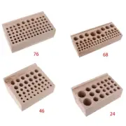 24/ 46/ 68/ 76 Holes Wooden Leather Tools Storage Box for Leather Working Making