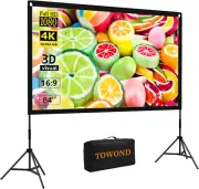✅ Towond 84 inch Outdoor Projector Movie Screen Portable with Stand & Carry Bag