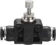 uxcell PSA-5/32 Air Flow Control Valve Push to Connect Fitting 1/4" OD x 1/4" OD in-Line Speed Controller Union Straight for Semi Truck Trailers Air Brake System, Black