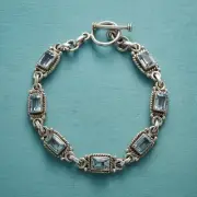 Sundance Stepwise Faceted Blue Topaz 925 silver handmade Bracelet for women