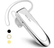 Newbee Handsfree Earpiece New Bee 24 Hrs Driving Headset with Noise Cancelling Mic Headset Working from Home Video Conference White