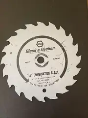 Circular Saw Cobination Blade Black & Decker 7 1/4", 20 Tooth,New, Old Stock