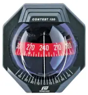 CONTEST 130 SAILBOAT COMPASS - BULKHEAD VERTICAL MOUNT, BLACK WITH RED CARD