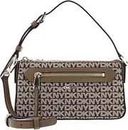 [DKNY] Women's Bryant Ave Top Zip Demi Crossbody Bag, Chino/Shitake, Chino/Shitake