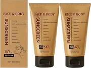 2 Pcs Mineral Tallow Sunscreen SPF 50, Safest Natural Tallow & Zinc Oxide Sunblock, Clean Non-Greasy Formula, Waterproof & Moisturising, Face & Body