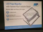 LED Page Magnifier + Hands Free Foldable Stand - Anti-Glare Lights