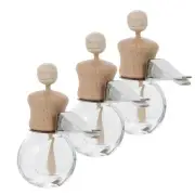 3 Pcs Car Perfume Empty Bottle Mini Essential Oil Diffuser Wood Air Vent