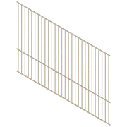 ProtectorAl 0350-1200W x 1200H Paperbark Flat Top Square Picket Pool Fence Panel Raked 16-30º