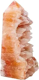Kuehssn Crystal Tower, Natural Red Crystal Column, Room Handicraft Decoration For Meditation Home Desktop Ornaments For Men, Women