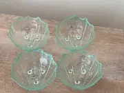 Glass Clam Shell Bowls La Mediterranea Set Of 4 Recycled Green Spain Coastal