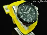 Invicta 50mm Men's Speedway Chronograph Black Dial Yellow Strap SS Watch